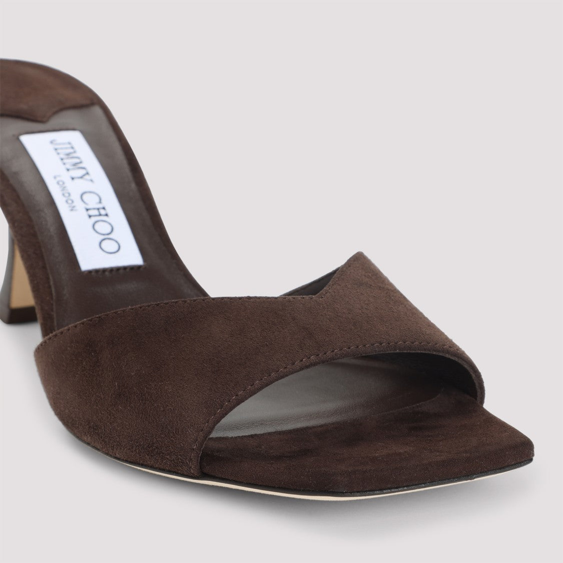 Jimmy Choo Chocolate Brown Suede Leather Skye 70 Mules