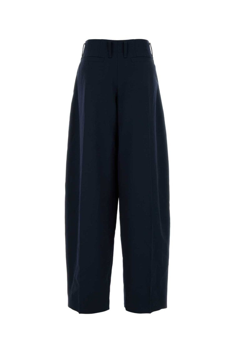 Alexander Mcqueen Navy Blue Wool Wide-Leg Pant