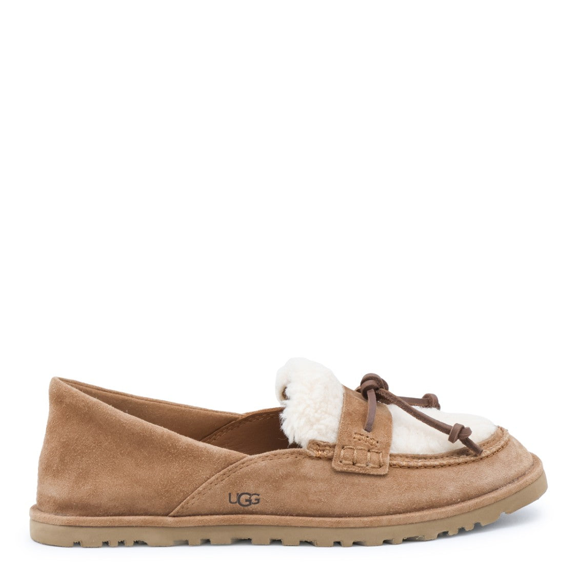Ugg Suede Shearling Panel Flats