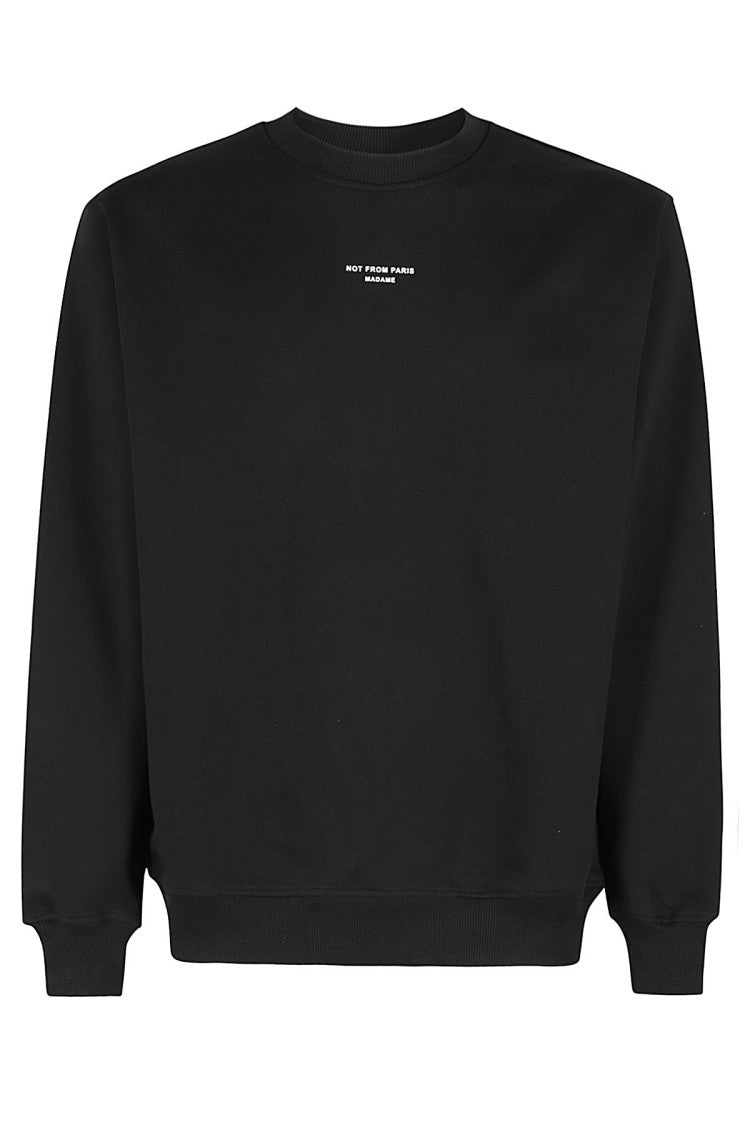 Drôle De Monsieur Black Le Sweatshirt Slogan Classique Printed-Logo Cotton Sweatshirt