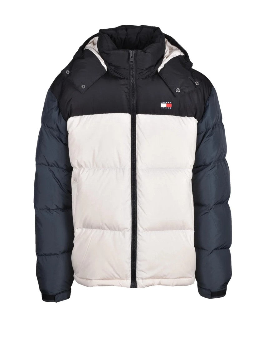 Tommy Jeans Black/White Polyester Down Men's Two-Tone Jacket