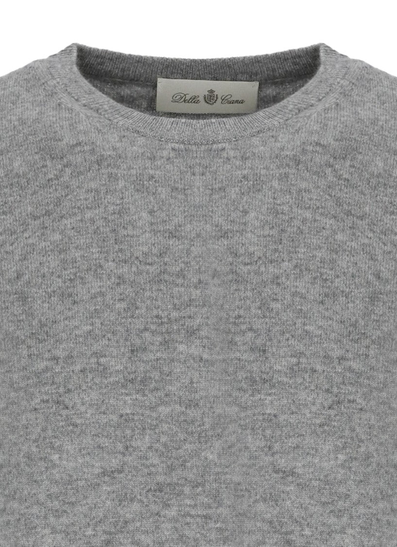 Della Ciana Grey Wool-Blend Crew Neck Sweater