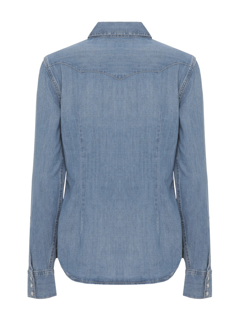 Polo Ralph Lauren Blue Snap Button Denim Shirt