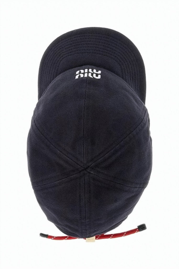 Miu Miu Structured Navy Cotton Cap
