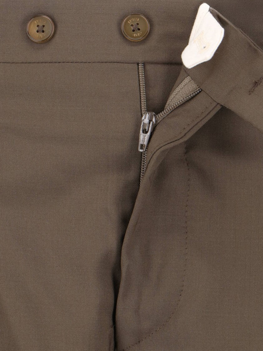Briglia 1949 Brown Tailored Mid-Rise Virgin Wool Trousers
