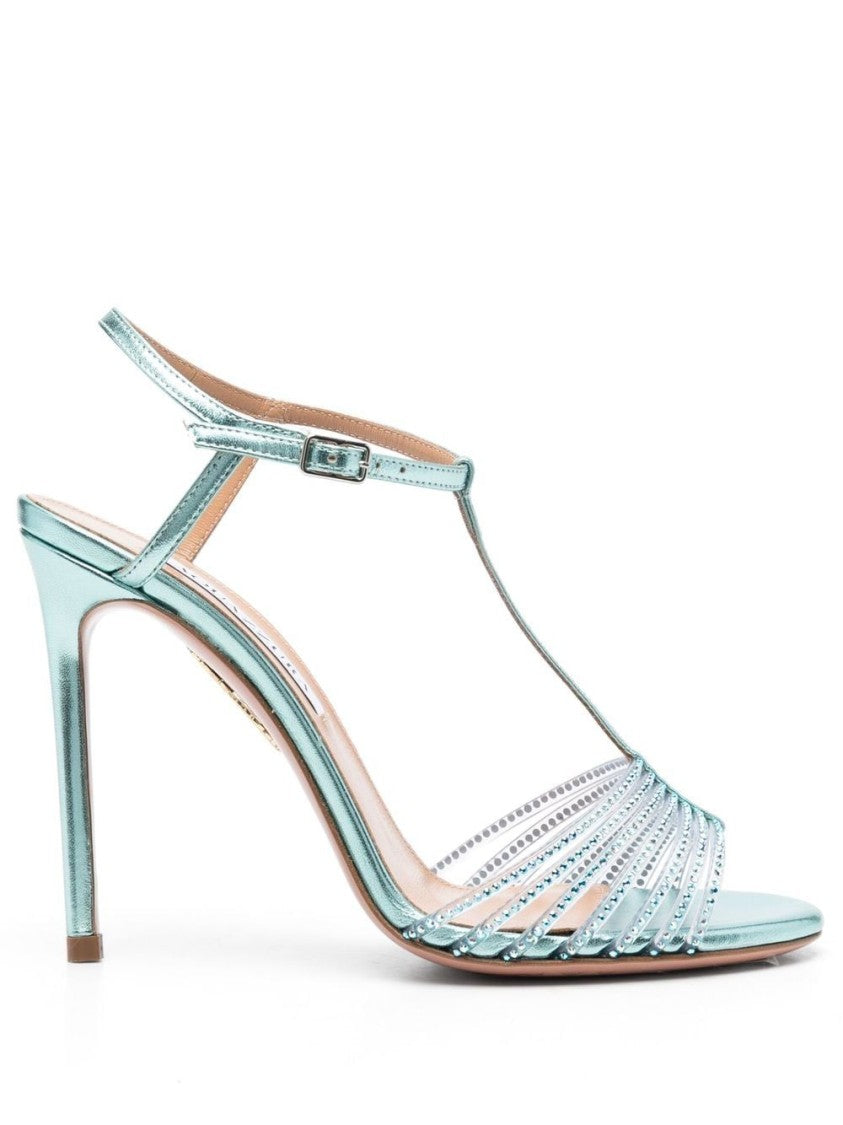 Aquazzura Aquazzura T-Bar Sandals With Crystal Embellishments