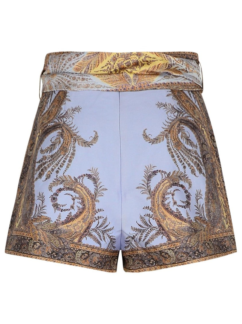 Zimmermann Lilac Silk Blend Shorts