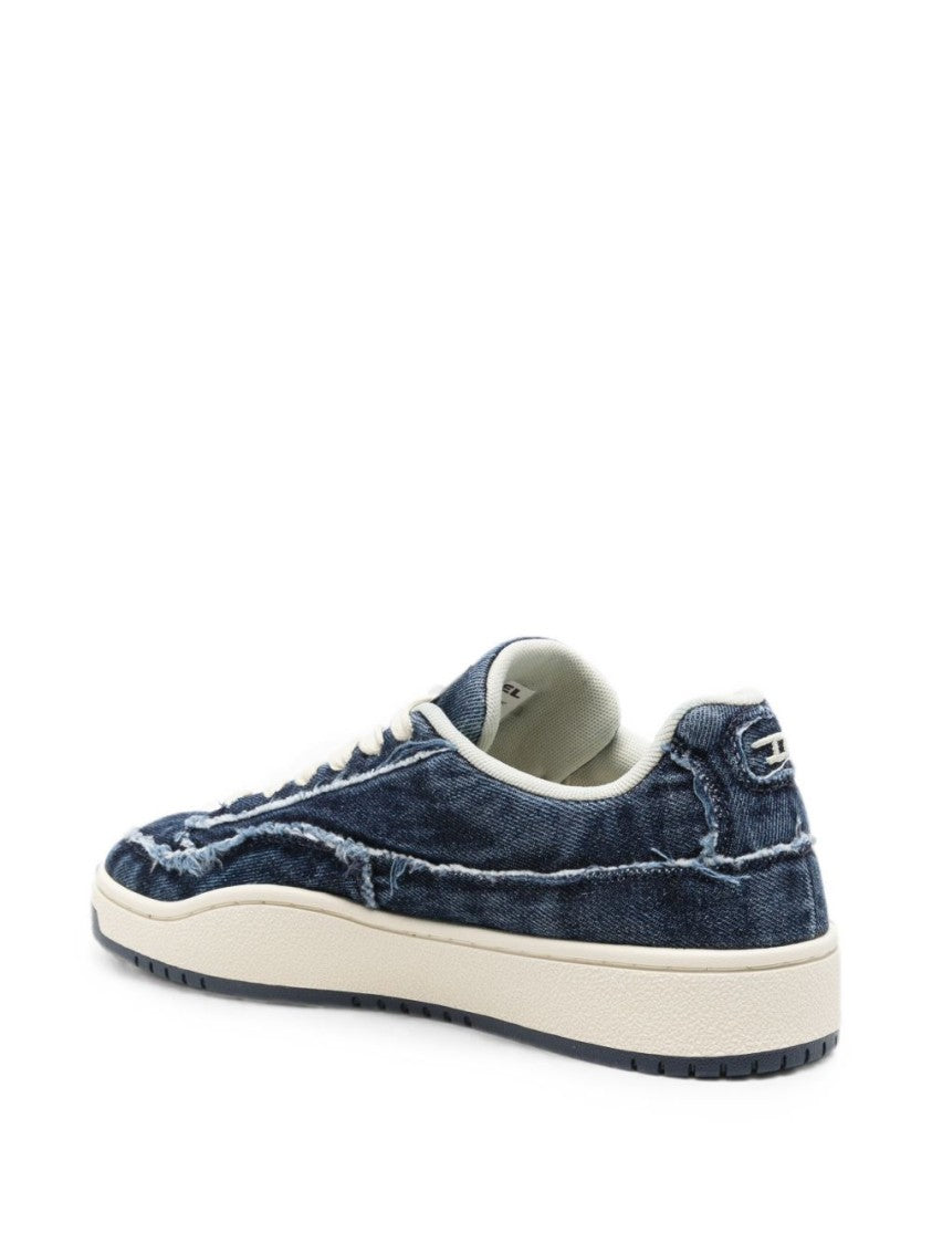 Diesel Distressed Denim Sneakers - Navy Blue