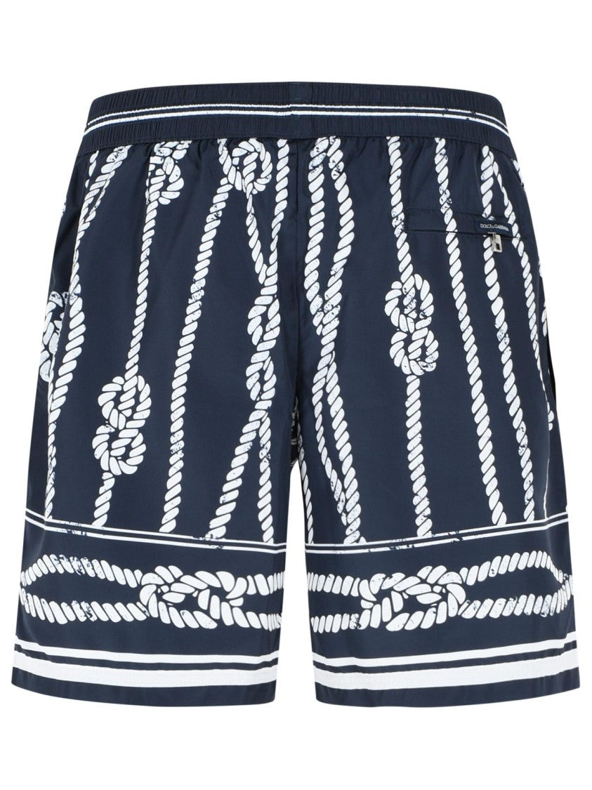 Dolce & Gabbana 'Corde' Navy Polyester Swimsuit