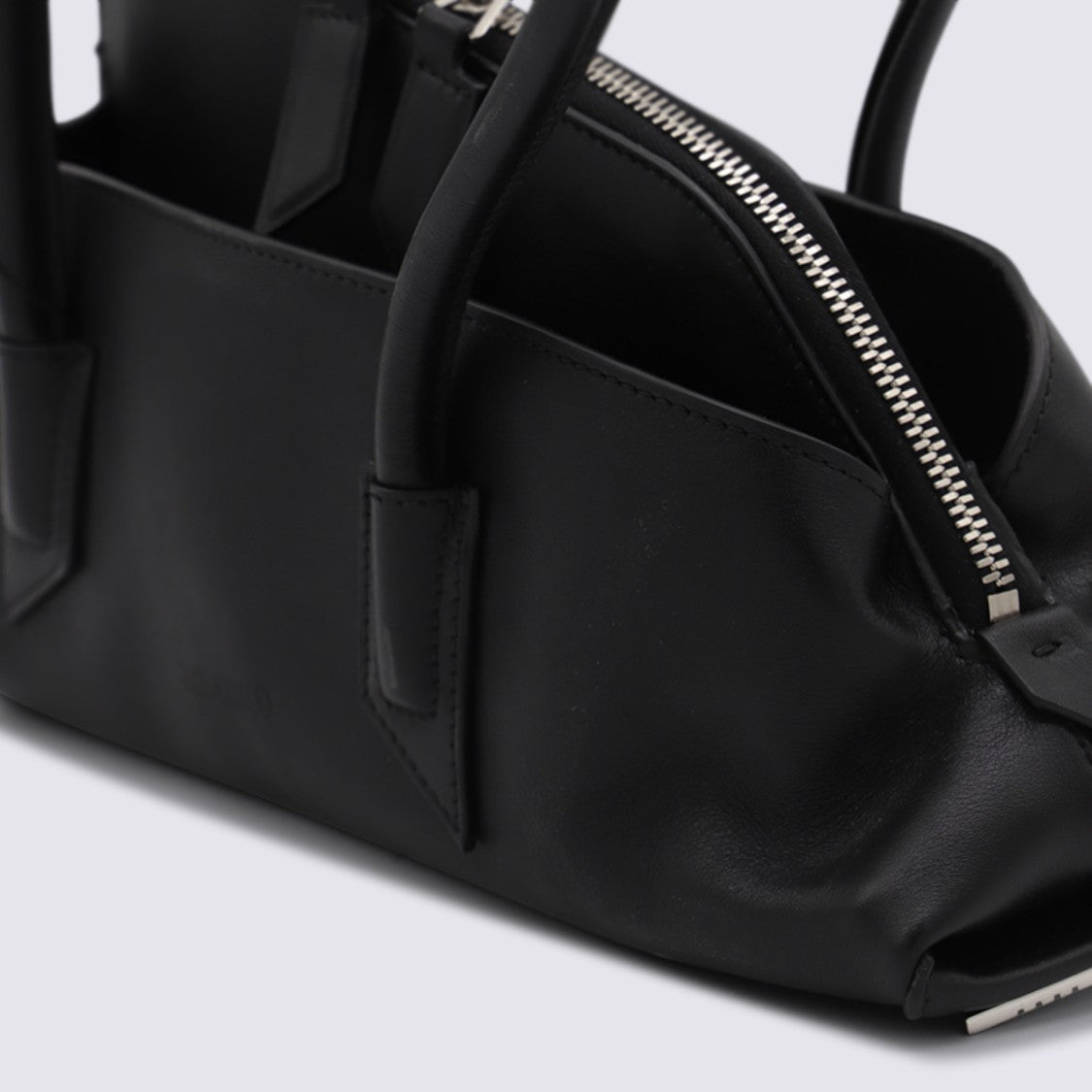 The Attico Black Handbag With Structured Inner Compartment And Rounded Handles