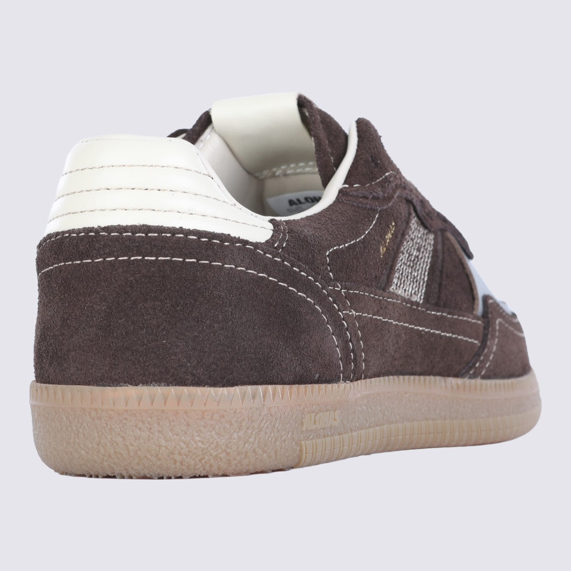 Alohas Dark Brown Suede Sneakers With Translucent Panels
