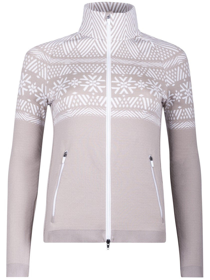 Newland Fitted Zip-Up Jacket With Geometric Pattern And High Collar