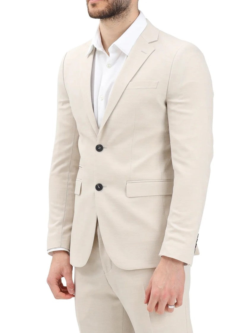Selected Beige Polyester Wool Viscose Slim Jacket
