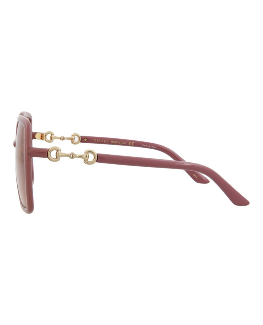 Gucci Square-Frame Injection Sunglasses With Gold-Tone Accents