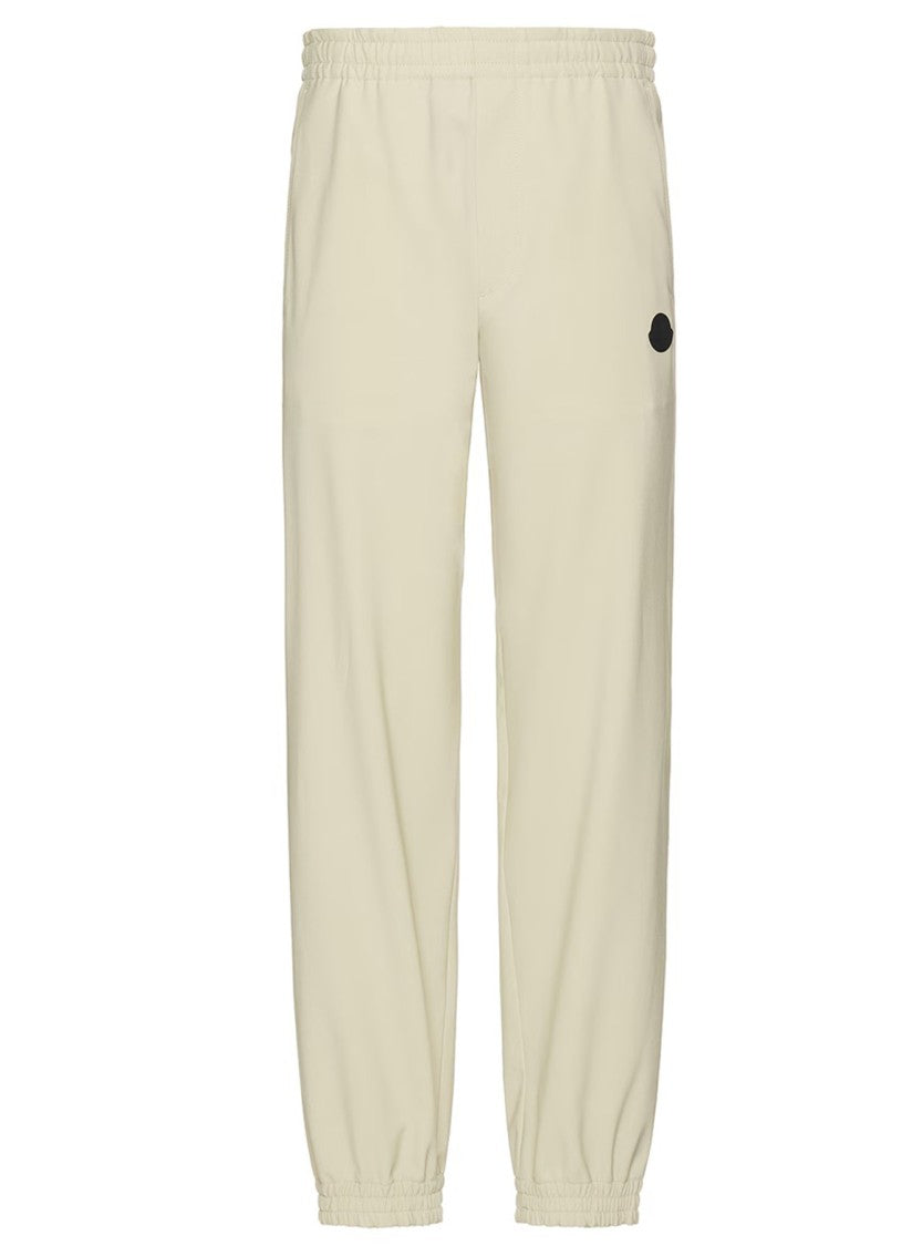 Moncler Beige Sweatpants With Elastic Waistband And Ankle Cuffs