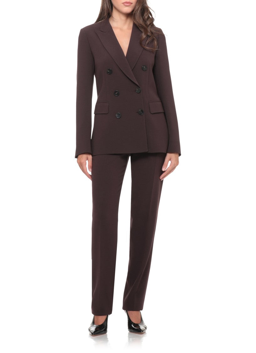 Alberto Biani Brown Double-Breasted Classic Lapel Tailored Jacket