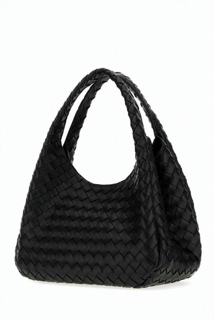 Bottega Veneta Campana Shoulder Bag With Distinctive Woven Pattern