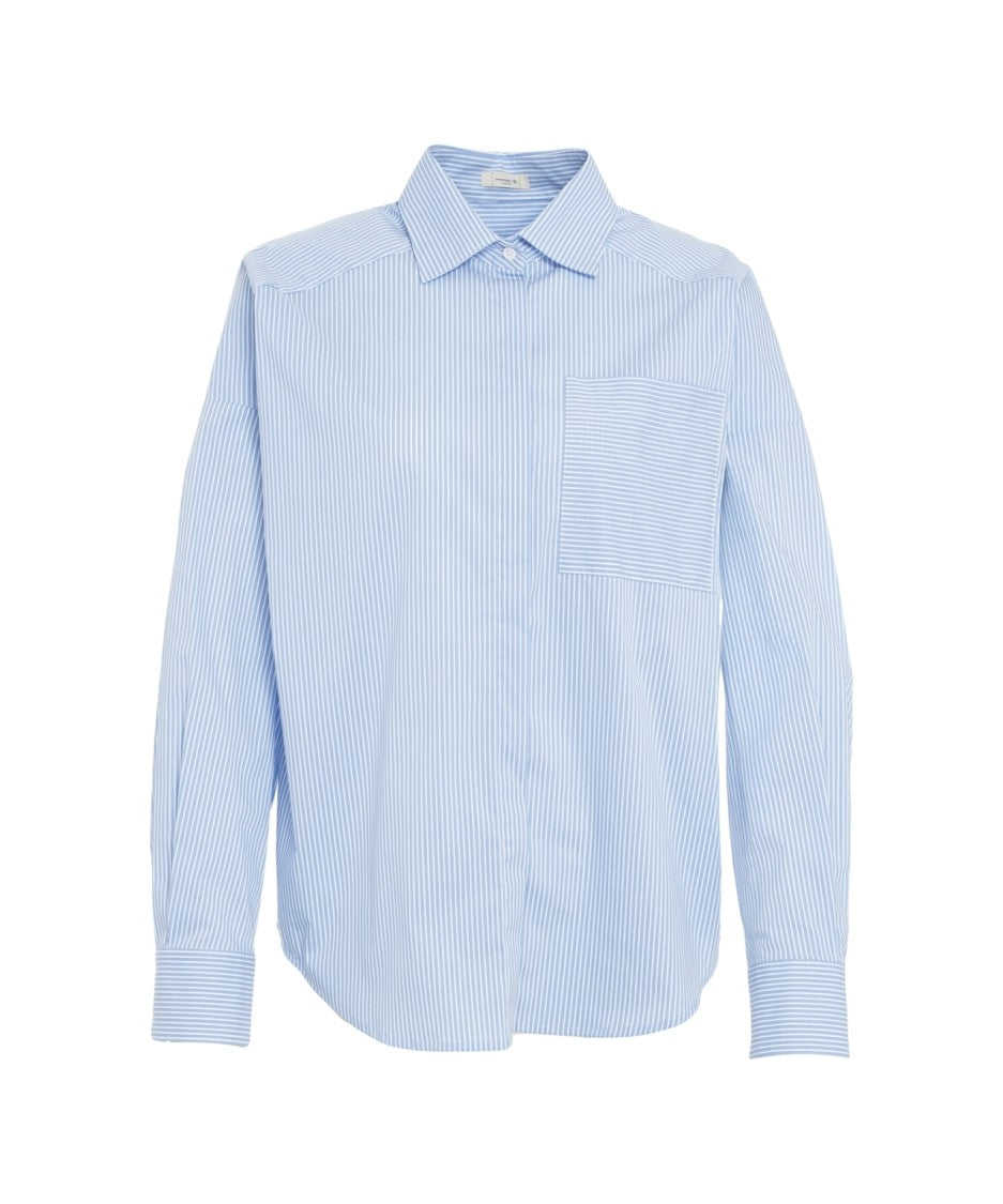 Himon's Striped Blouse With Traditional Collar