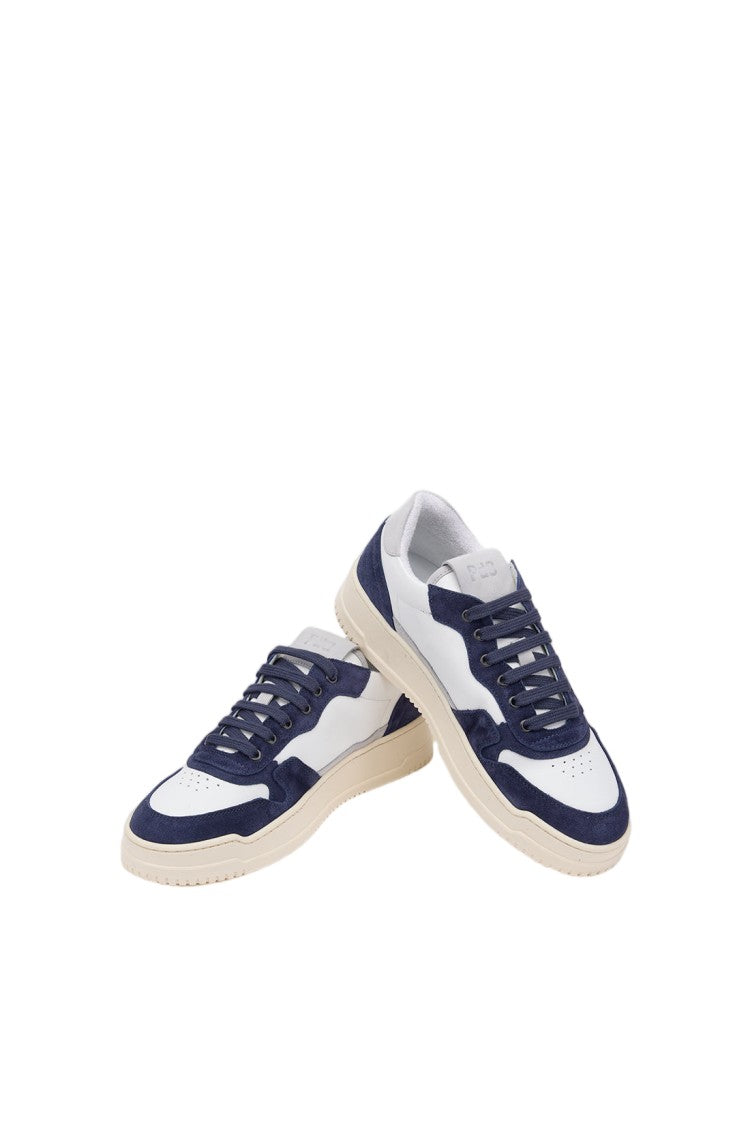 Pantofola D'oro Blue Leather Suede Flexible Rubber Sneakers