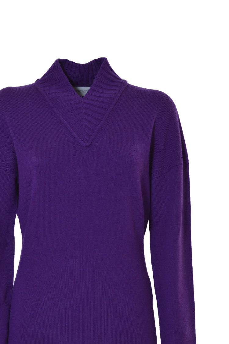 Sportmax V-Neck Cashmere-Wool Blend Pullover