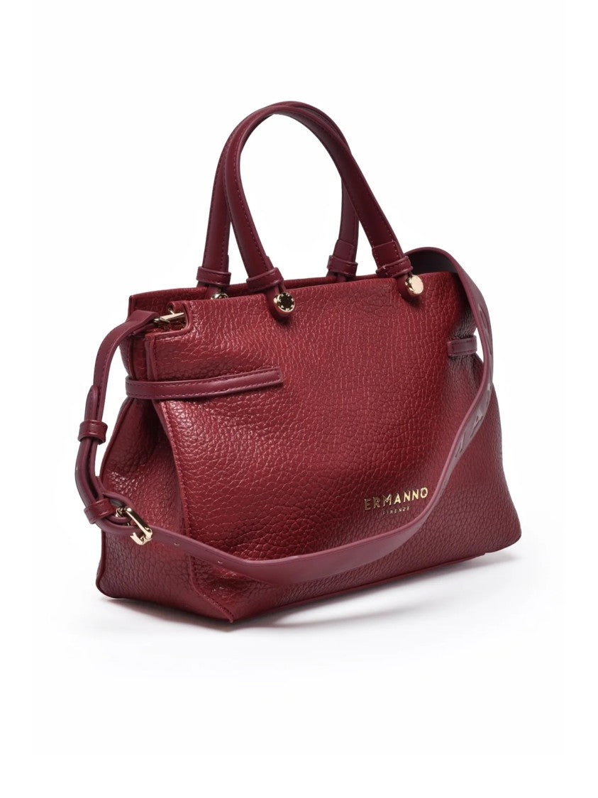 Ermanno Firenze Structured Red Unity Handbag With Dual Carry Options