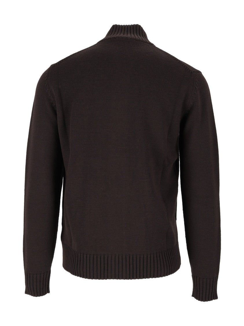 Slowear Zanone Chioto High Collar Ribbed Cardigan