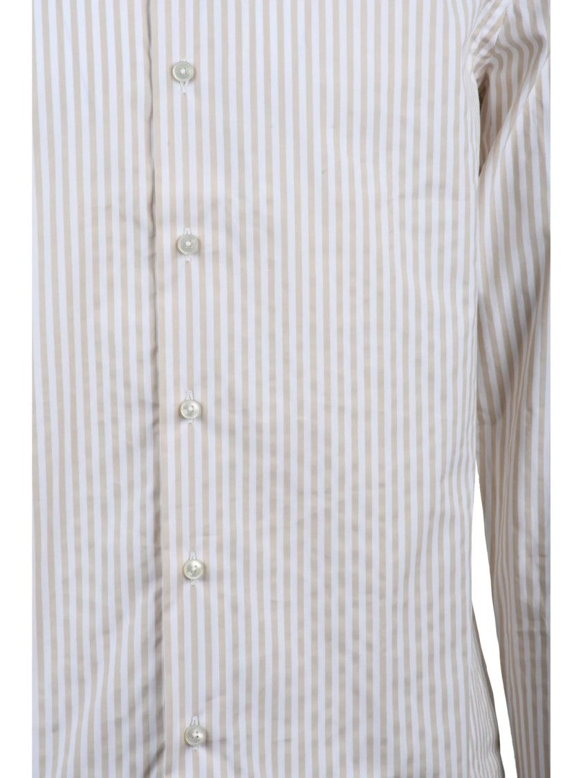 Xacus White Cotton Two-Tone Shirt