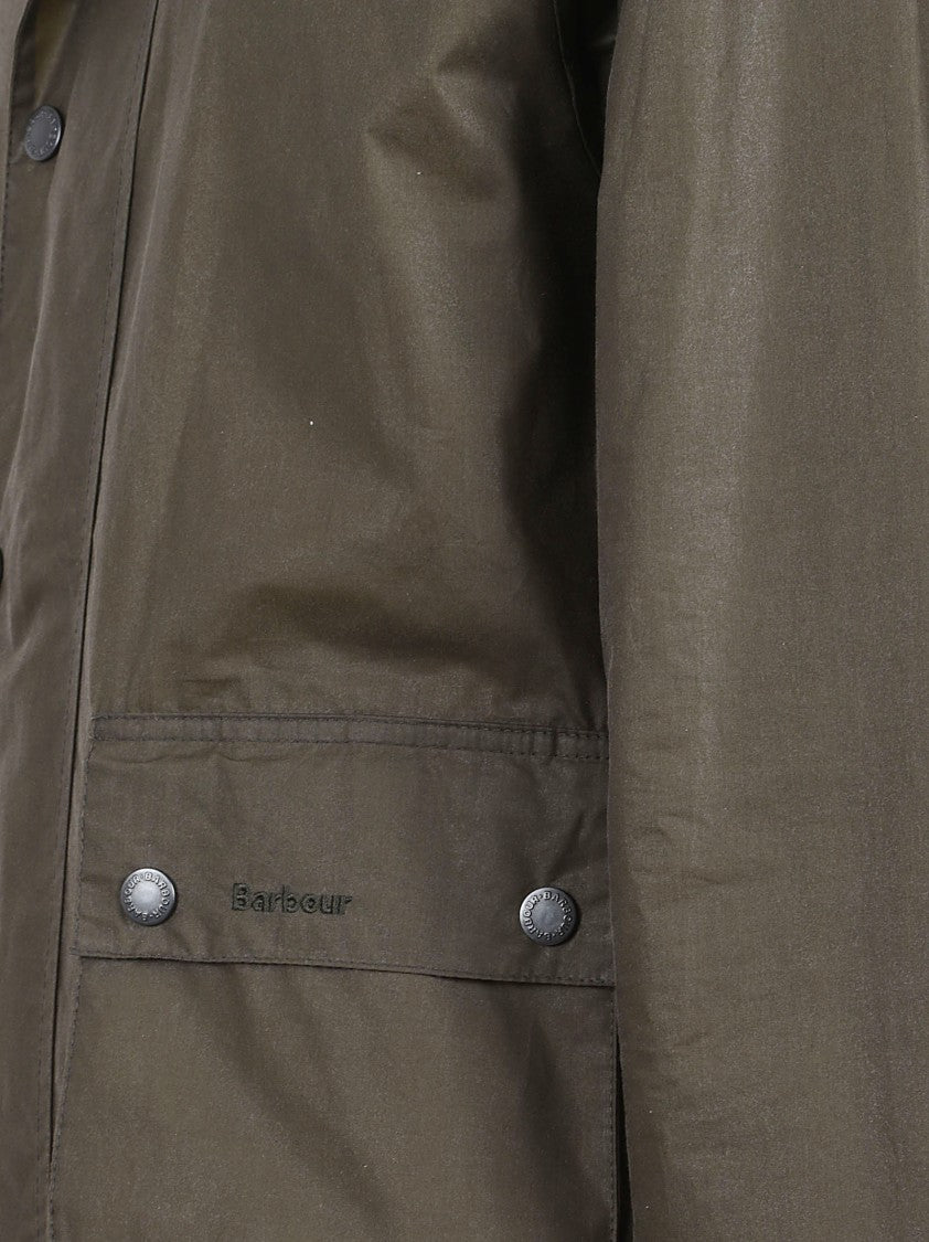 Barbour Waxed Cotton Jacket With Corduroy Collar