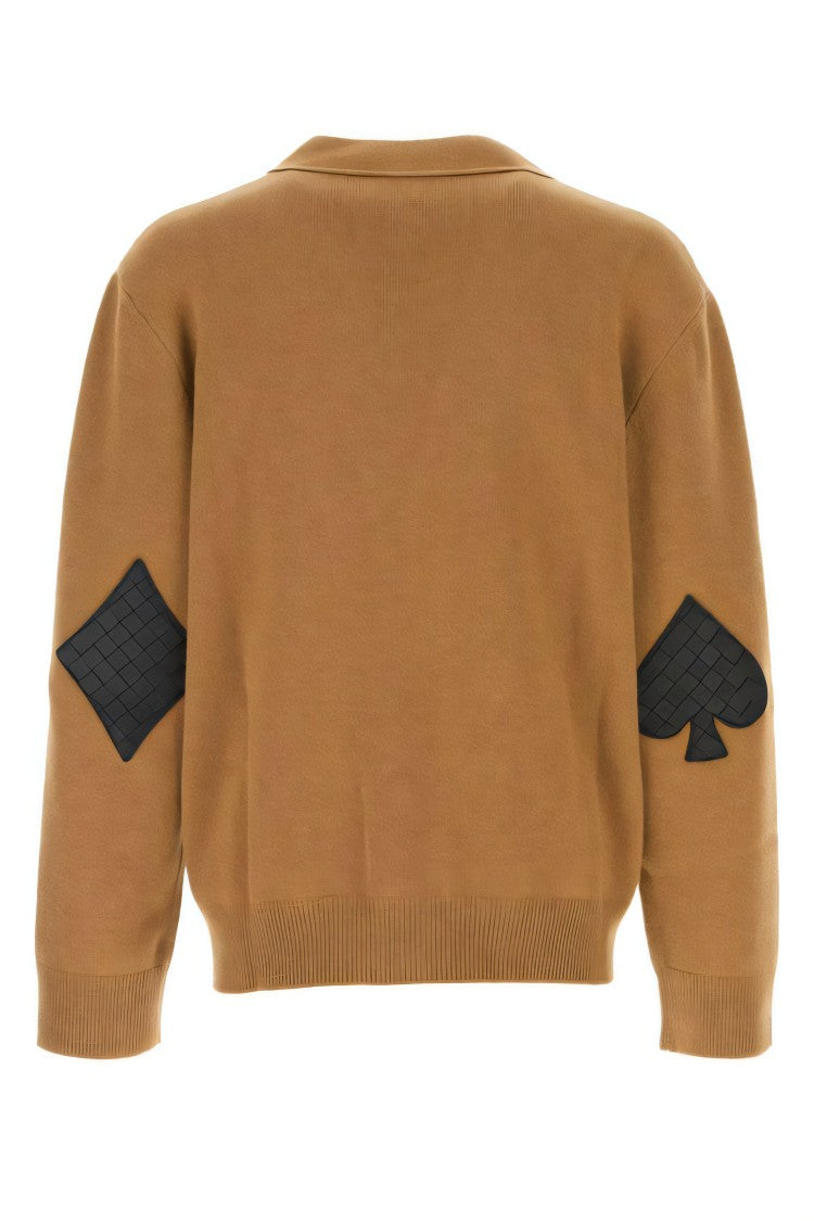 Bottega Veneta Cashmere Blend Cardigan With Unique Diamond Patches