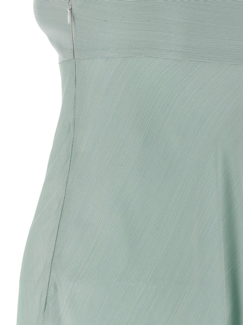 Giovanni Bedin Silk Striped Maxi Dress With V-Neck