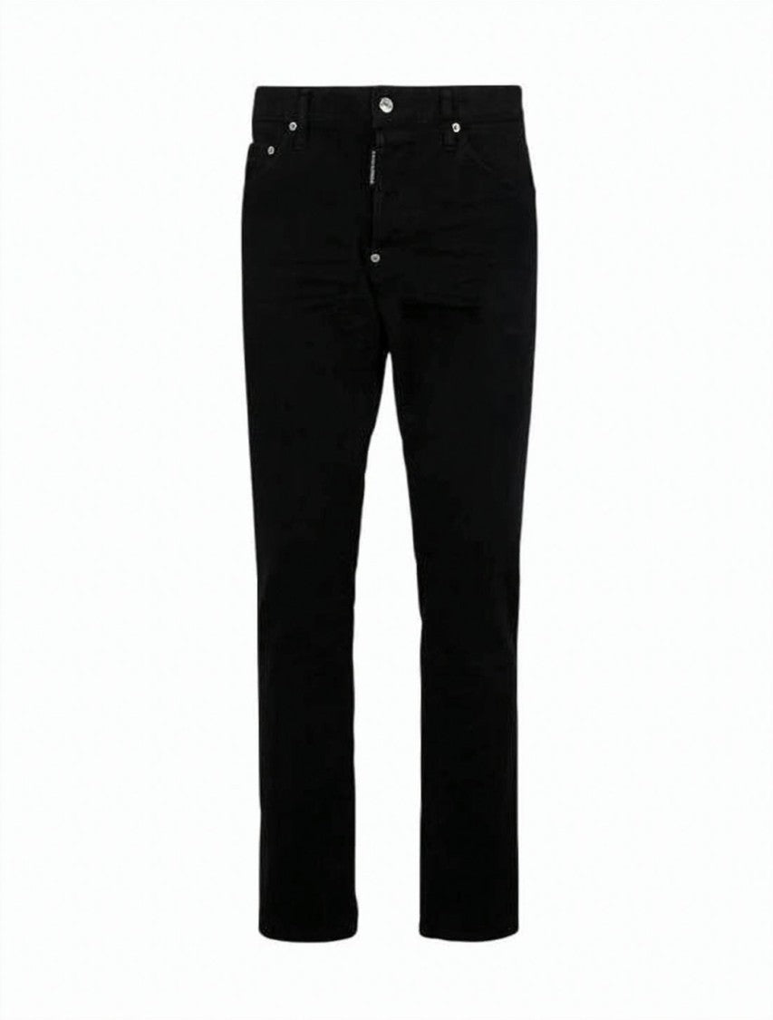 Dsquared2 Slim-Fit Black Denim Pants With Five-Pocket Design