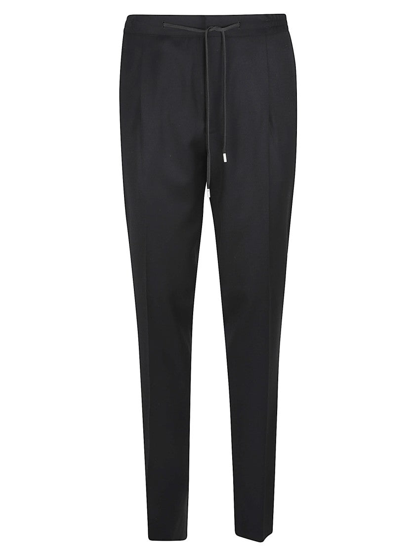 Lardini Tailored Black Pants With Drawstring Waistband