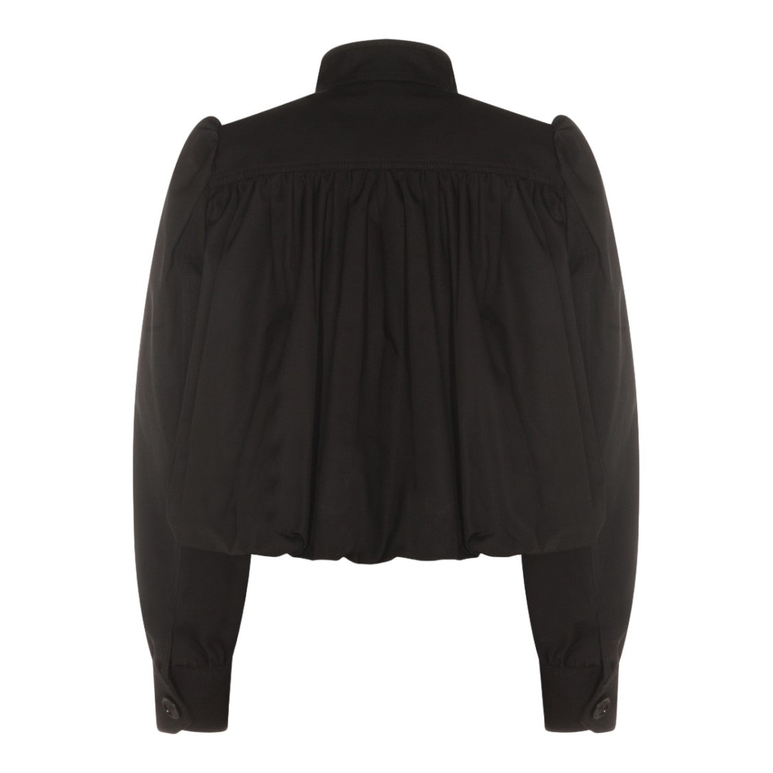Chloé Gathered Black Jacket With High Collar