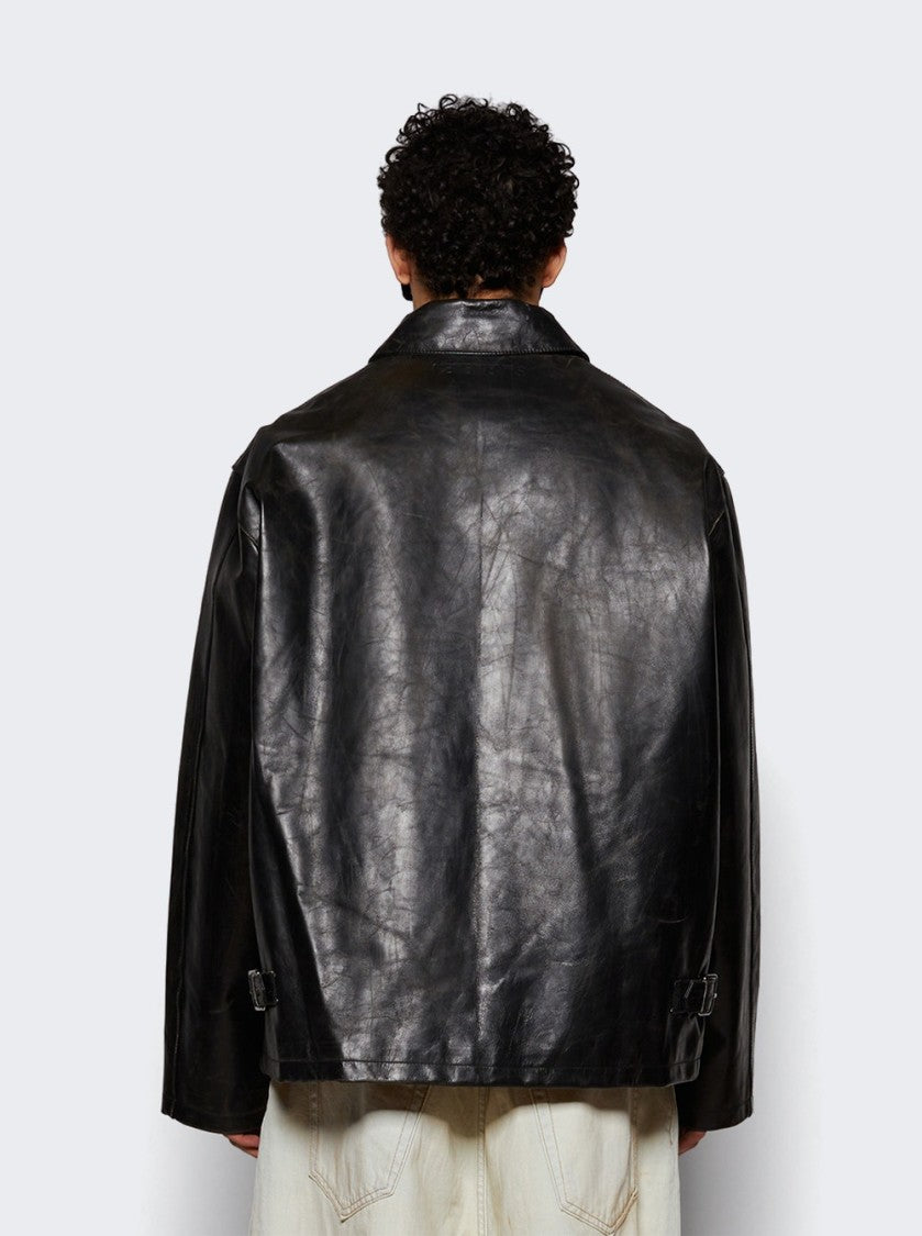 Vetements Distressed Zip-Up Jacket Black