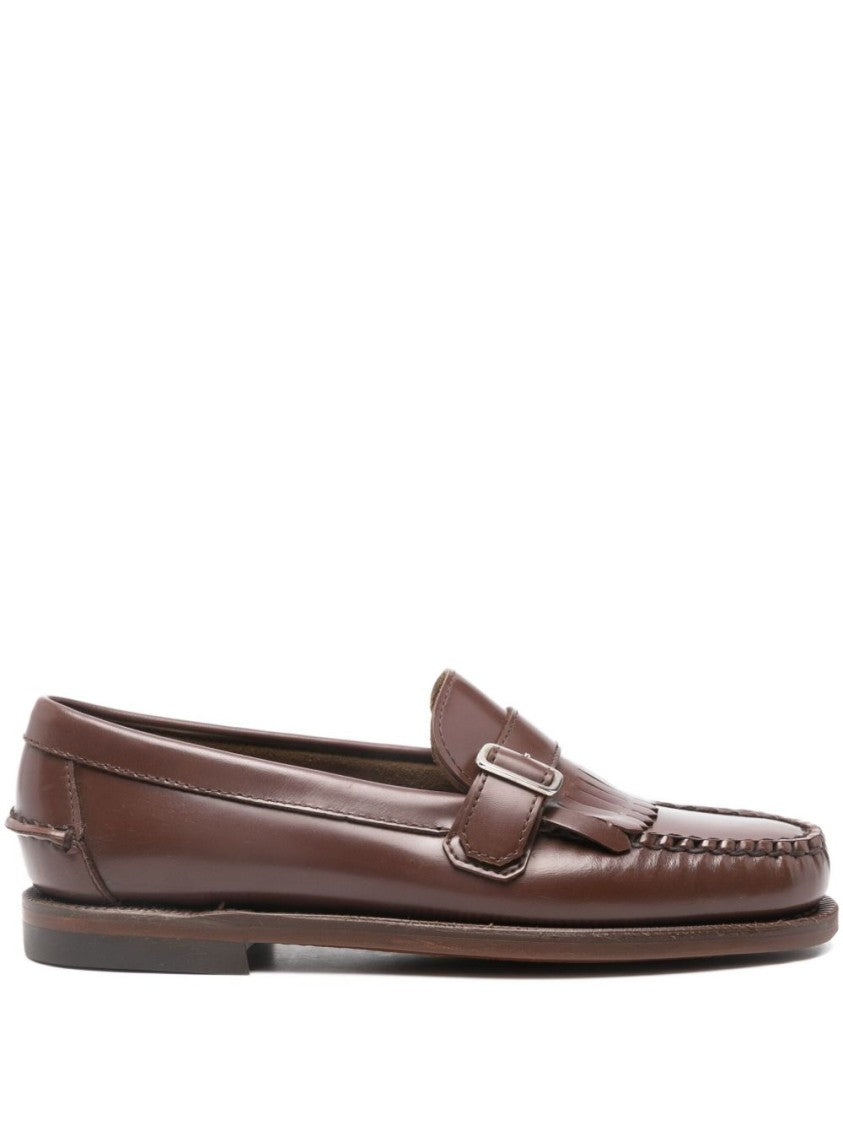 Sebago Moccasin-Toe Leather Loafers With Decorative Strap