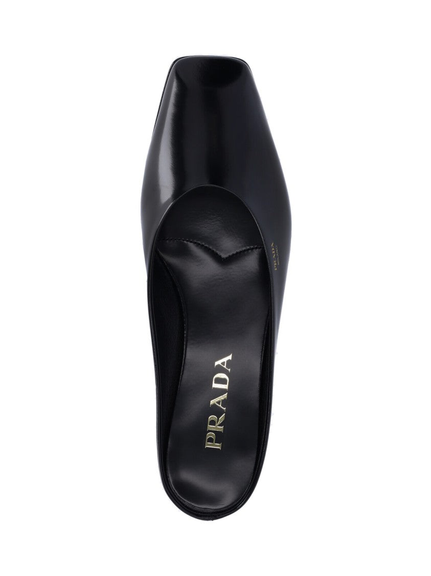 Prada Logo Sabot – Black