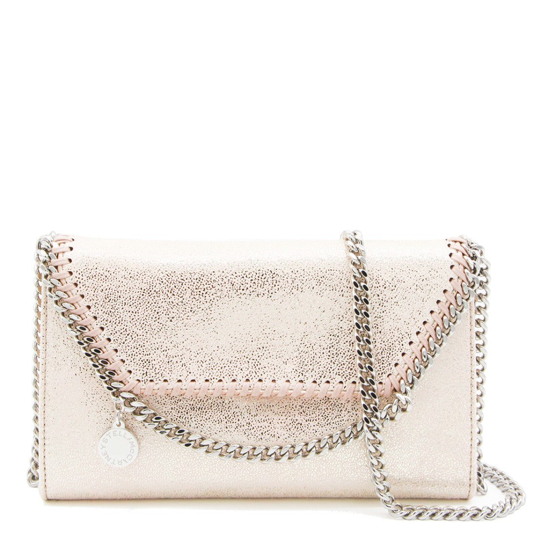 Stella Mccartney Light Pink Mini Falabella Shoulder Bag With Silver Hardware