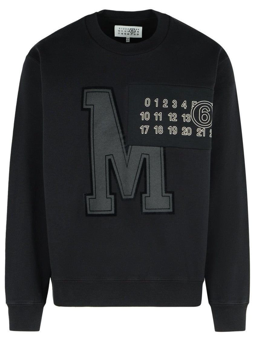 Mm6 By Maison Margiela Black Cotton Sweatshirt