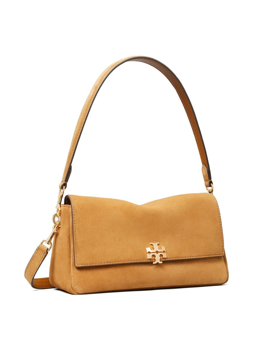 Tory Burch Brown Charlie Small Suede Shoulder Bag