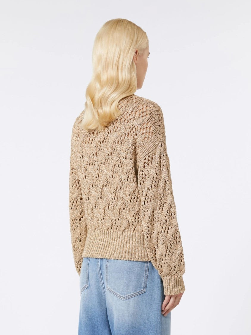 Max Mara Textured Knit Sweater With Cropped Silhouette