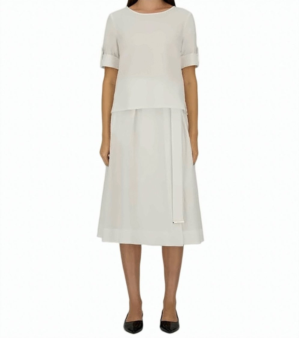 Herno Mmlrane Cotton Blend Flared Skirt