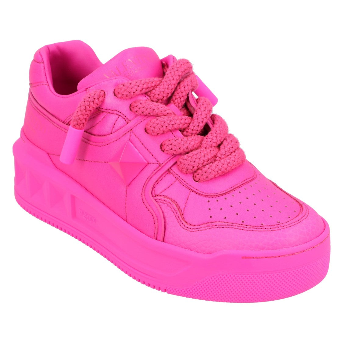 Valentino Pink One Stud Xl Leather Sneakers