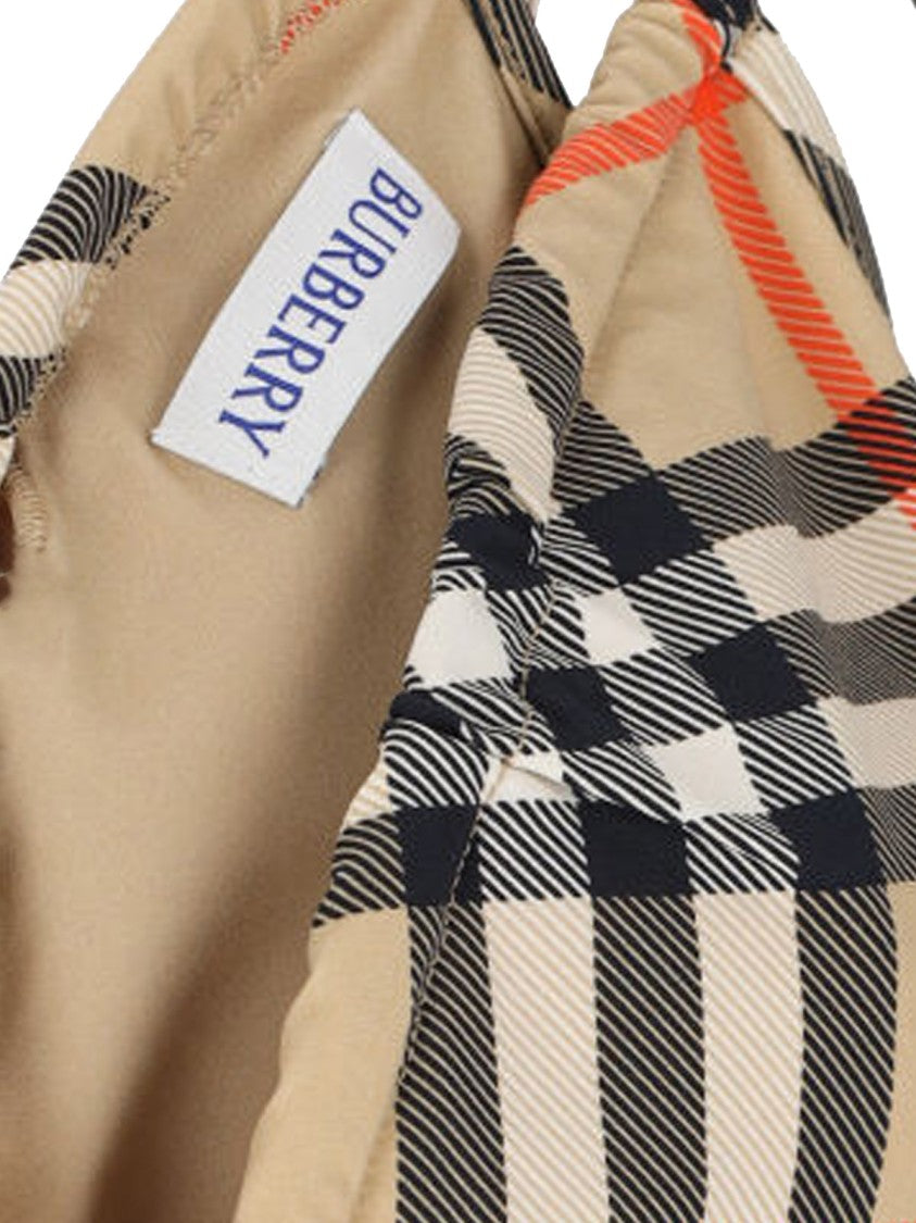 Burberry "Check" Costume Top In Beige Stretch Fabric