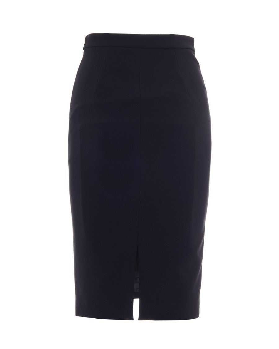 Elisabetta Franchi Black Gioiello Polyester Midi Skirt