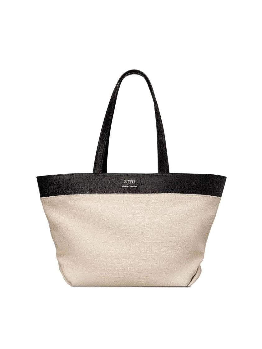 Ami East West Logo Tote Bag