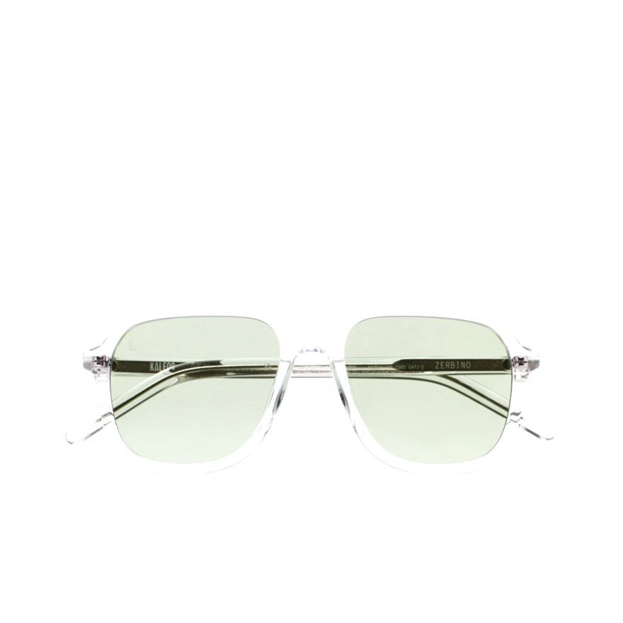 Kaleos Clear Zerbino Geometric Square Acetate Sunglasses
