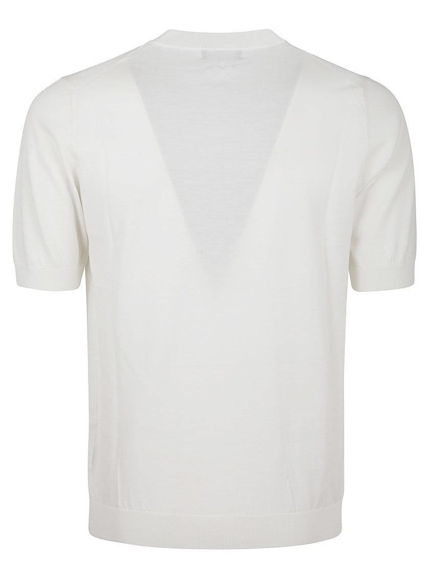 Ballantyne Short-Sleeved Knit Top With V-Shaped Cutout