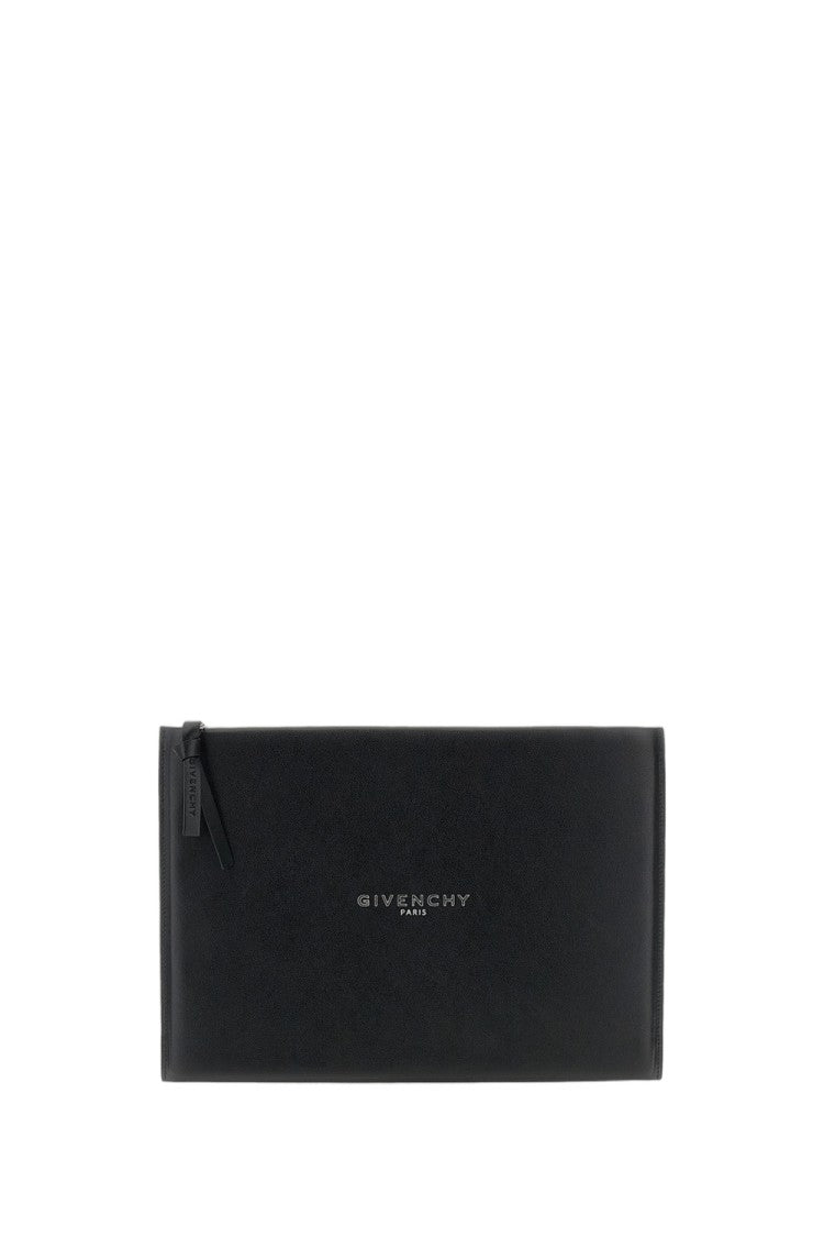 Givenchy Rectangular Leather Pouch With Embossed Logo