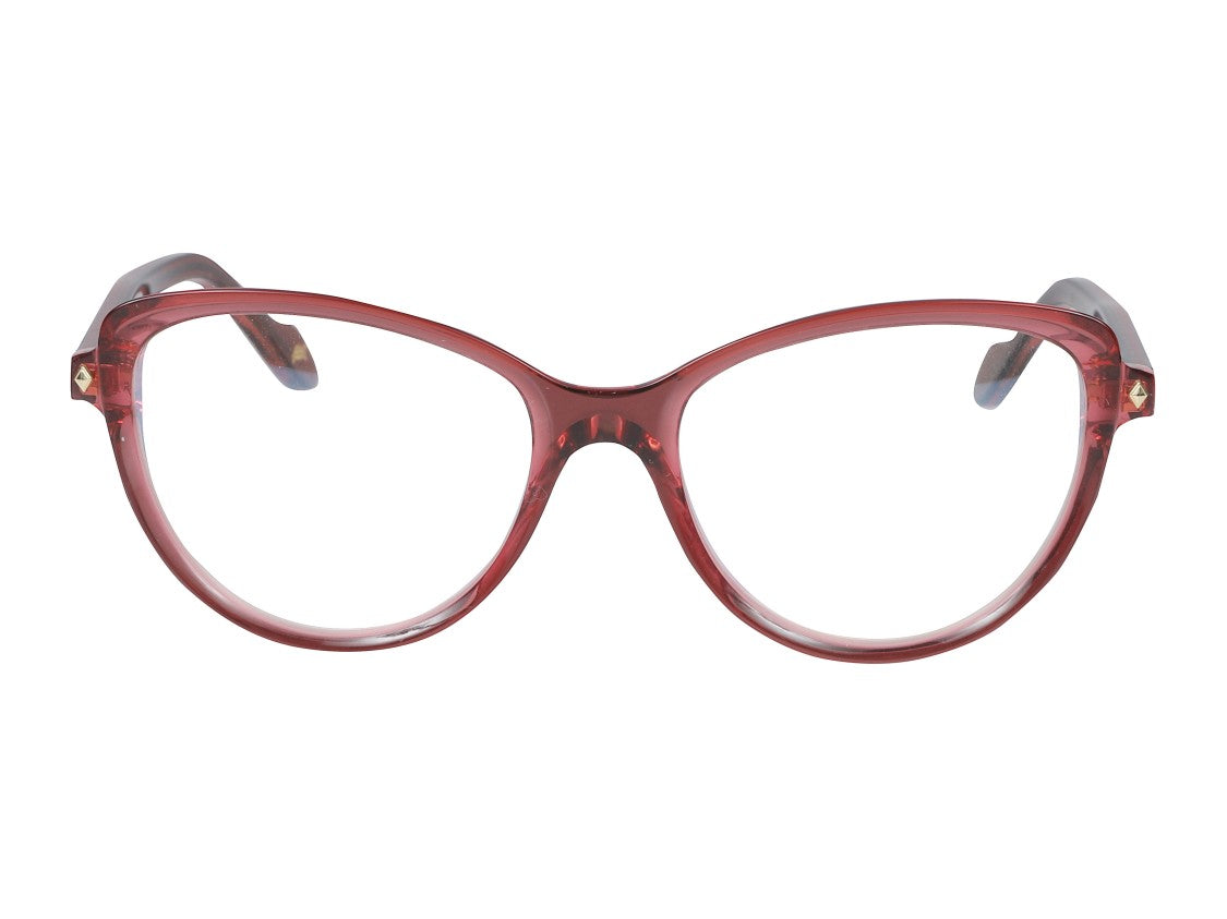 Kador Red Melany Glamour-V Gold Translucent Cat-Eye Eyeglasses