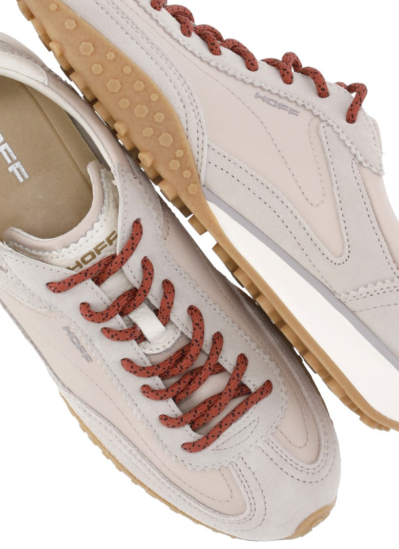 Hoff Beige Retro-Inspired Textured Grip Suede Sneakers